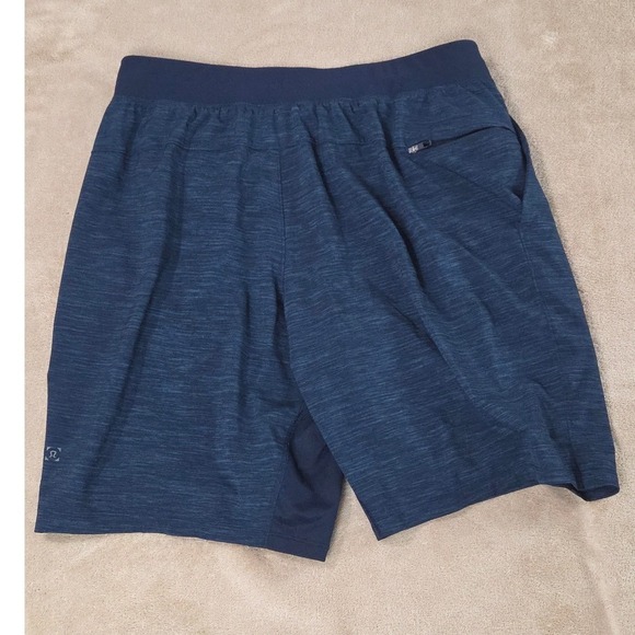 Lululemon T.H.E. Short mens Linerless 9" Updated size Large heathered blue EUC - Picture 1 of 8